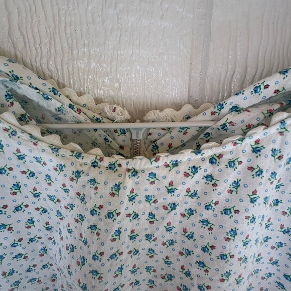 Vintage Blue Ditsy Floral Prairie Dress Large - Picture 6 of 10